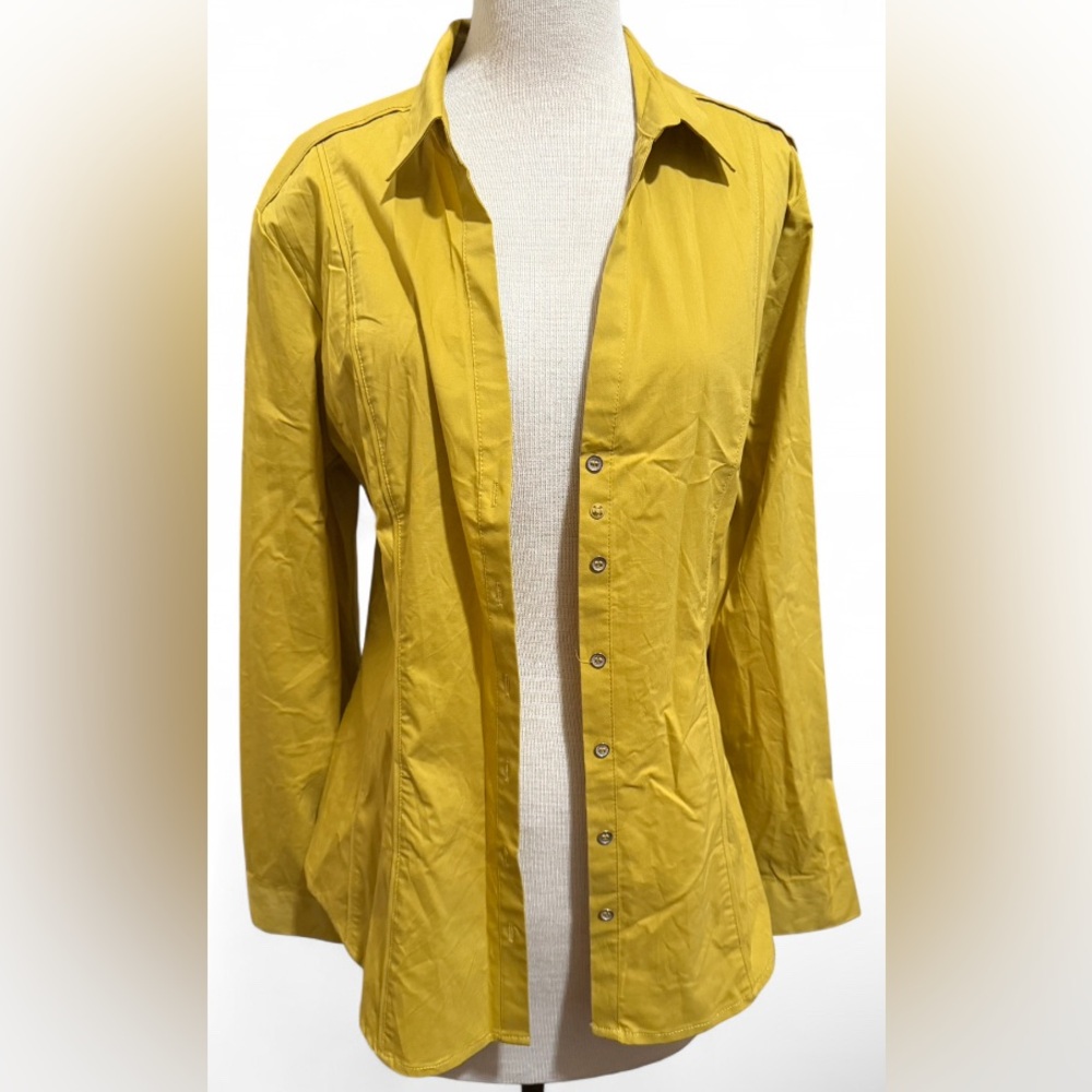 7th Design Studio New York & Company Yellow Blouse Women’s XL NWT | Long Sleeve
